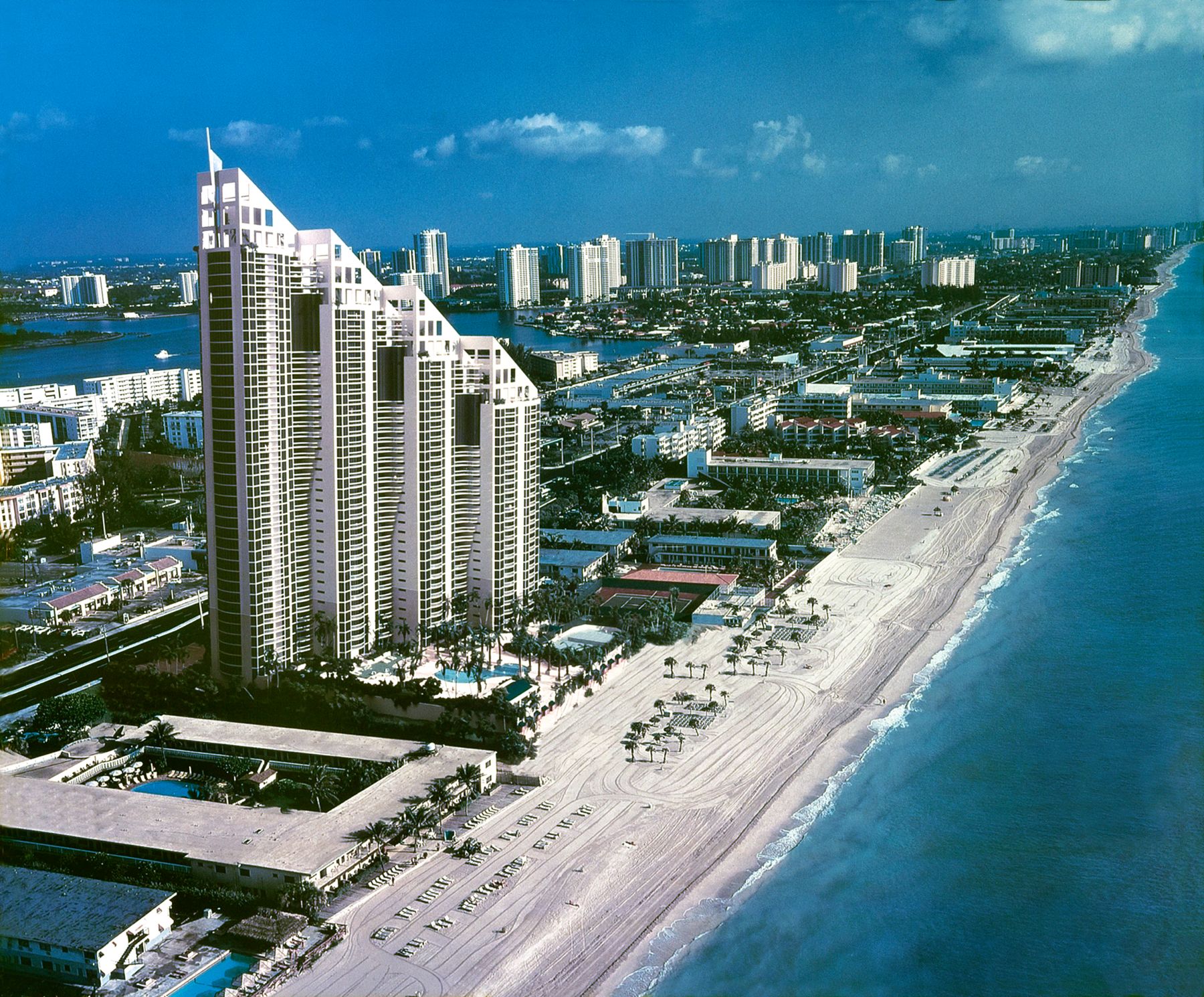 The Pinnacle tower on the beach in Sunny Isles Beach
